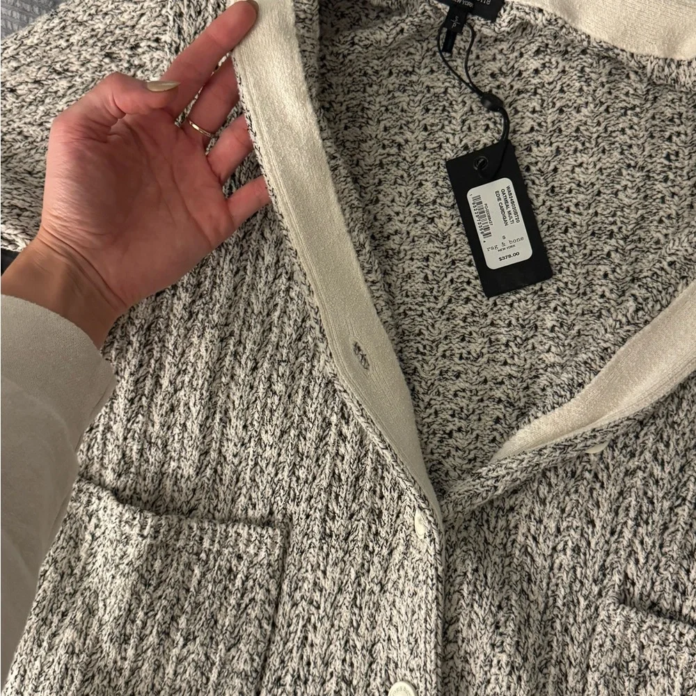NWT rag & bone Textured Gray Cardigan - Picture 9 of 9